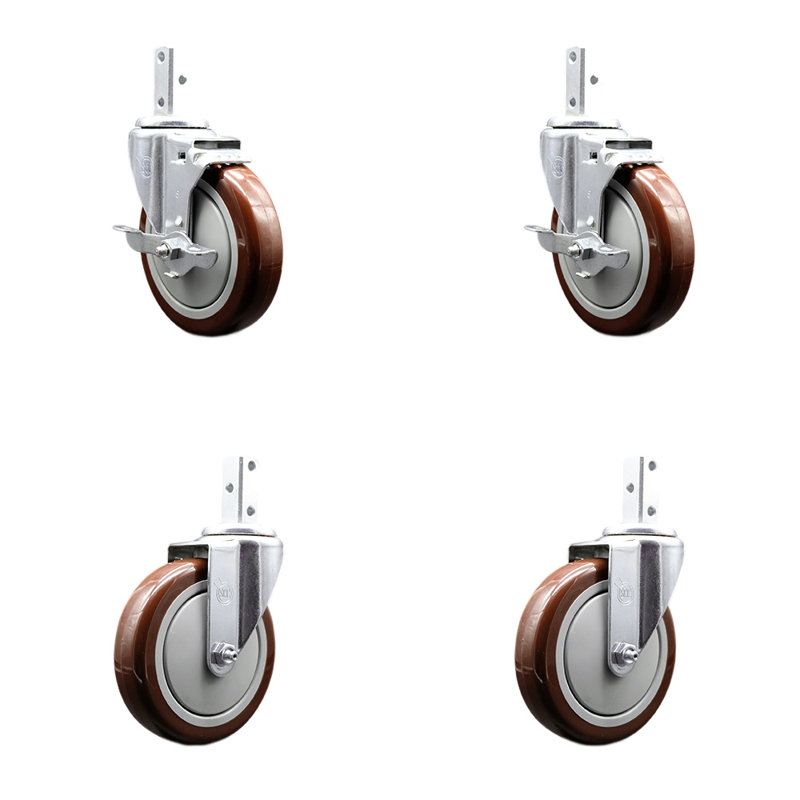 4 Piece Polyurethane Caster Set, Black