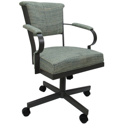 Geetanjali Metal Dining Caster Chair with Arms