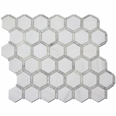 3" x 3" Marble Honeycomb Mosaic Wall & Floor Tile