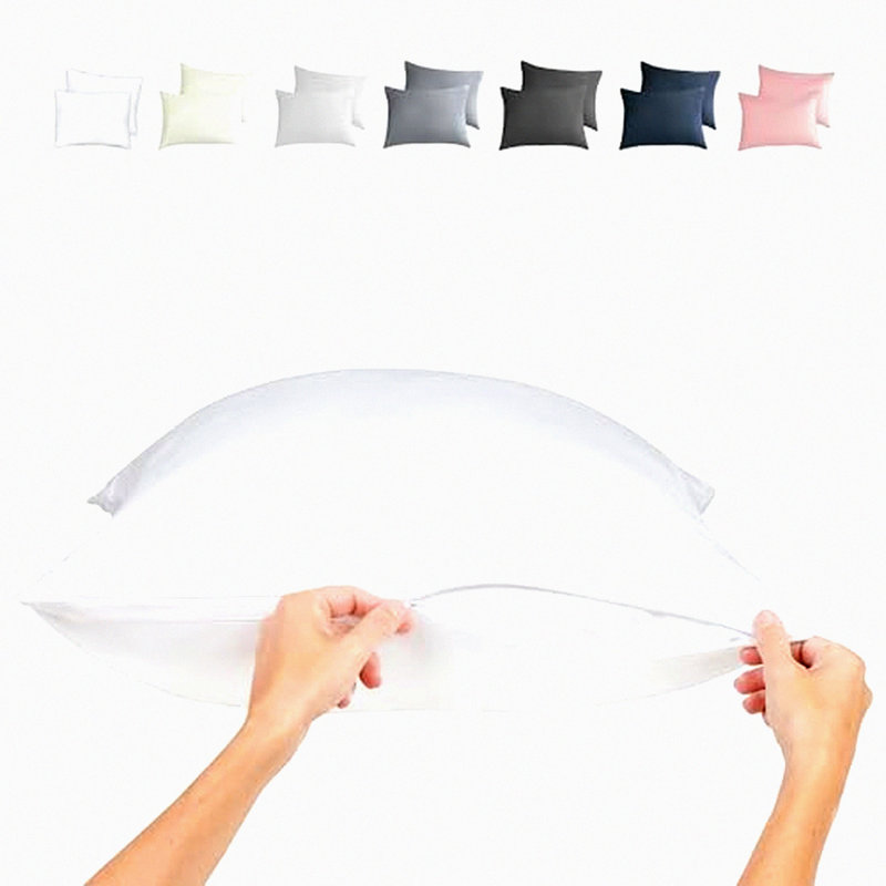 CoolZip Rayon From Bamboo Queen Pillowcase Set - 100% Viscose Zippered Pillow Covers (2-Pack) - Cooling Pillow Protectors - 30x20 Zip Up Pillow Cases