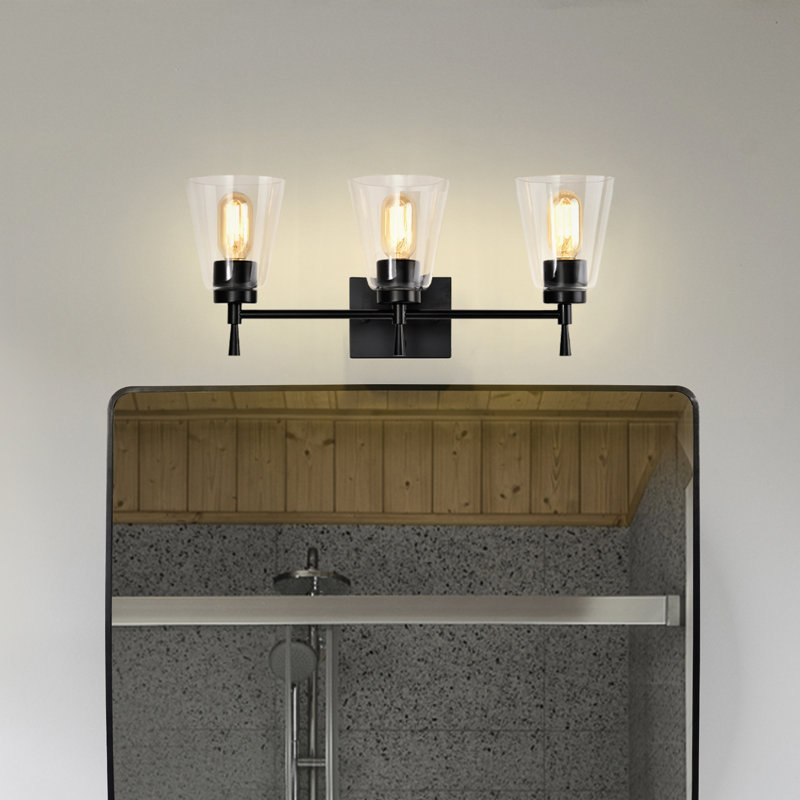 3 - Light Dimmable Vanity Light, Black