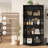 Tall Pantry Cabinet, 60" Kitchen Pantry Storage Cabinet with 2 Doors and Adjustable Shelves, Freestanding Kitchen Cabinet, Cupboard for Dining Room, Bathroom (Black)-1052199488