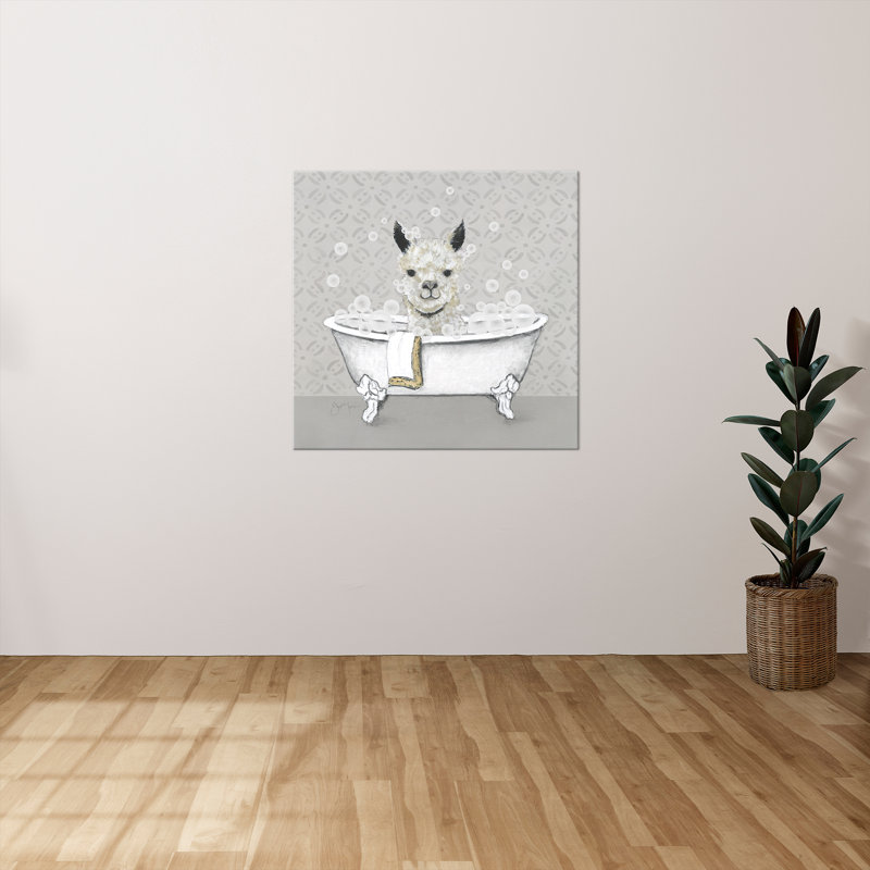 "Llama Bath" par Tava Studios, reproduction sur toile, H 36 po x l 36 po x P 1,5 po