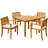 Youra 4-Person Solid Wood Outdoor Dining Set with Cushions