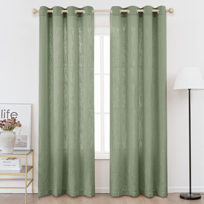 Kambi Semi-Sheer Linen Blend Curtain Set