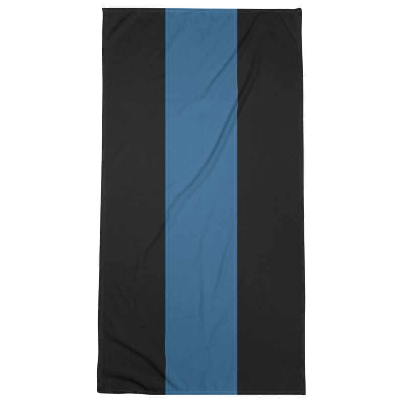 Colorado Lightweight Bath Towel, Black/Blue/Black, Poly/Cotton