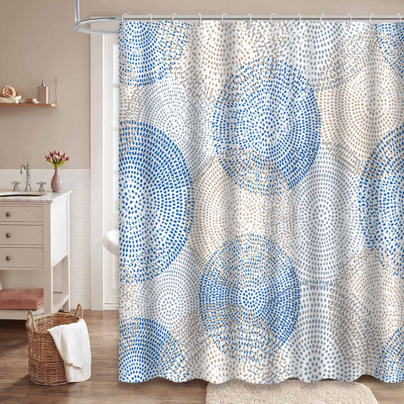 Rideau de douche abstrait abstrait abstrait féminin bleu avec 12 crochets, L 72 po x l 84 po