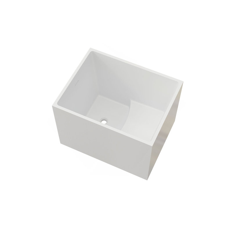 Baignoire autoportante de 35 po en acrylique, forme rectangulaire, blanc (blanc)