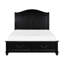 Grand lit plateforme gris anthracite avec rangement pour tiroir de chambre à coucher, rangement traditionnel, décor