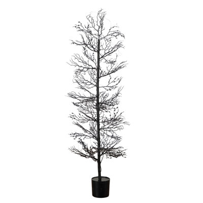 2ft. Pre-Lit Artificial Halloween Spider Twig Tree with 50 Orange & Purple LED Lights