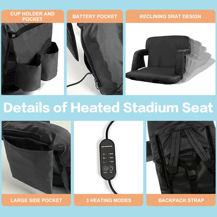 Charnetta Double Heated Folding Stadium Seat Arlmont & Co.