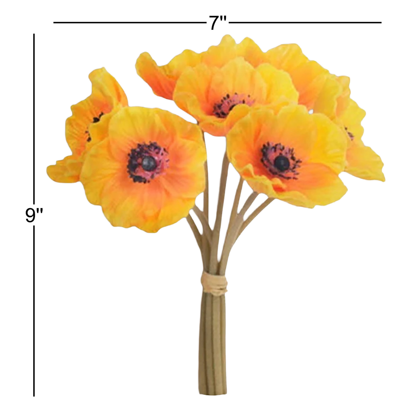 Poppy Floral Stems, Orange
