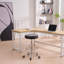 Tabouret de dessin réglable en hauteur avec roulettes verrouillables par gravité, siège et repose-pieds en similicuir-754144092