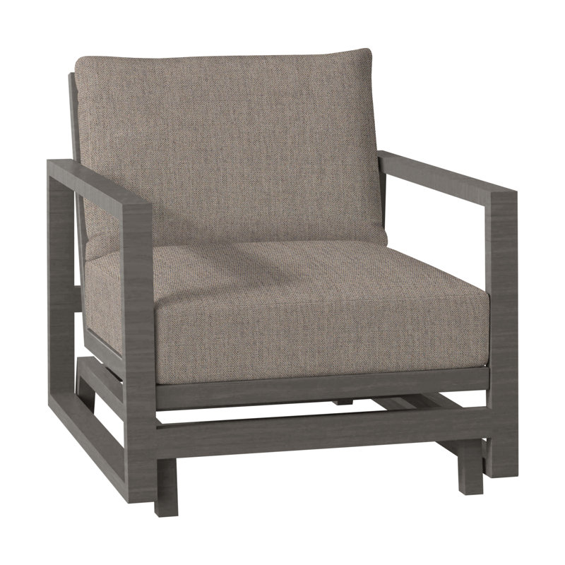 Avondale Patio Lounge Chair with Cushions, Slate Grey, No Welt, Avila Natural White
