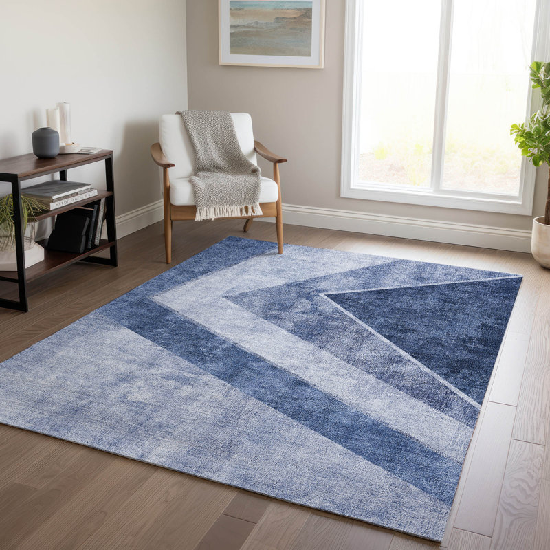 Berthine Washable Geometric Indoor / Outdoor Rug, Rectangle 8' x 10'