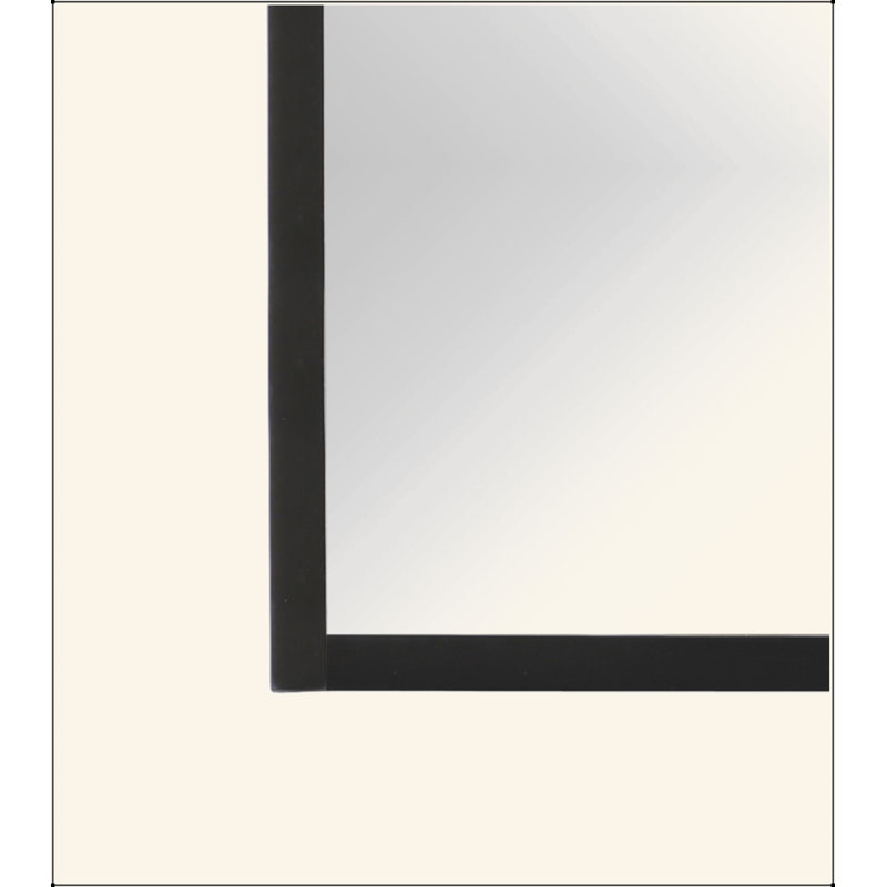 Sleek Black Casual-Style Wall Mirror