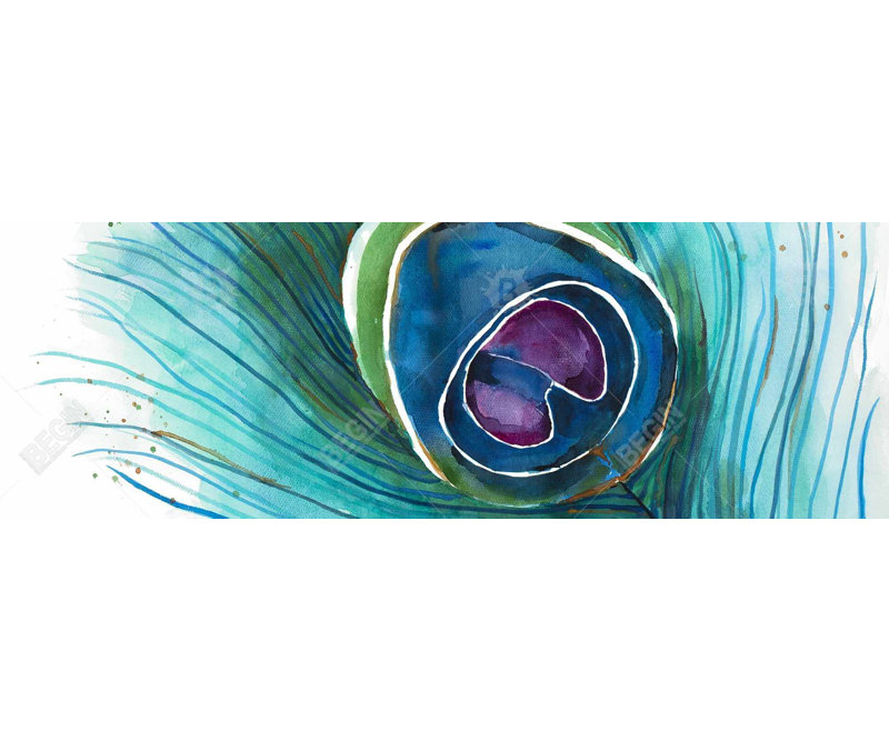 Plume de paon, art sur toile romantique, H 60 po x l 20 po