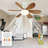 Socket Fan Light, Ceiling Fans With Lights And Remote, Dimmable Led Ceiling Fan With Lights, 3 Colours 3000k-6500k, For Bedroom, Kitchen, Garages.