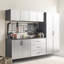 Série, Armoire de garage, finition gris métallique, tiroirs, facteur de qualité de l'eau et de la chaleur, 2 bandes de bordure plus épaisses, ensemble de tablettes réglables, support double en métal 6 B, 96 po L 79 po x P 20 po, tiroirs