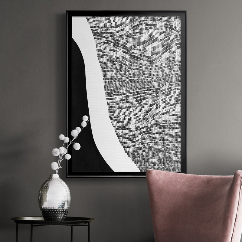 «Black and White Abstract I», reproduction de cadre photo sur toile, Noir, H 30,5 po x l 22,5 po x P 1 po