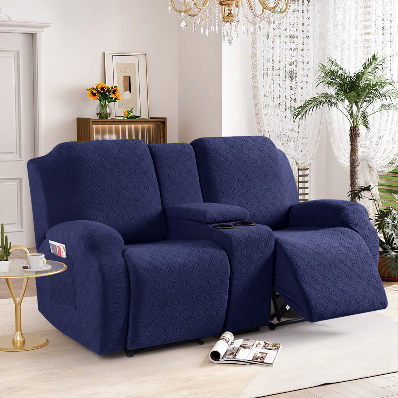 Causeuse inclinable avec housse pour console Wald Stretch, Bleu très foncé