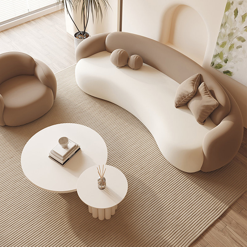 Canapé en velours brossé bicolore 82,68 po kaki foncé et blanc, H 27,56 po x l 82,68 po x P 41,34 po, 3