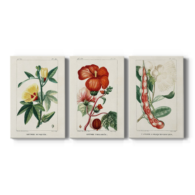 Turpin Tropical Botanicals VI - Toile tendue avec châssis sur mesure - 3 pièces