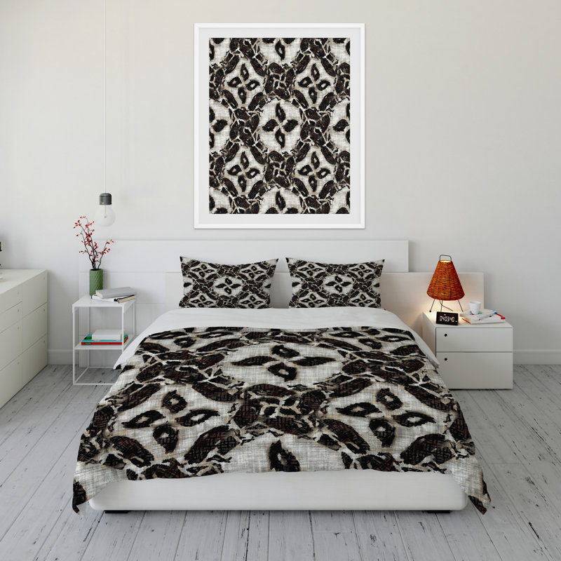 Polyester Floral Comforter Set, King Duvet Cover + 2 King Pillowcases