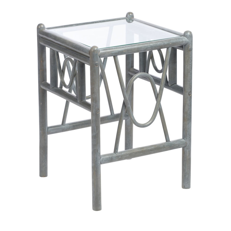 Freese Glass Top End Table