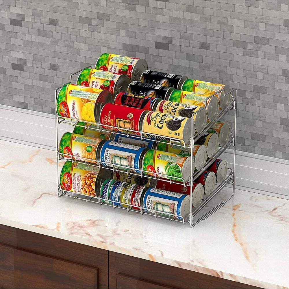 Rebrilliant Kitchen Can Rack Organizer Stackable Can Organizer Holds Up ...