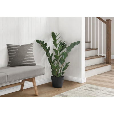 Plante artificielle, 29 po de hauteur, arbre Zz, intérieur, faux, faux, plancher, verdure, pot, touche réelle, décoratif, feuilles vertes, pot
