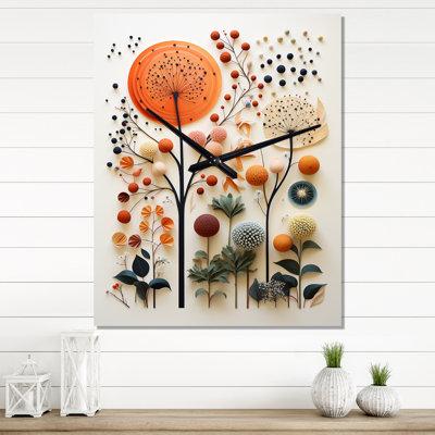 Cean - Abstract Botanicals Wall Clock Oversized