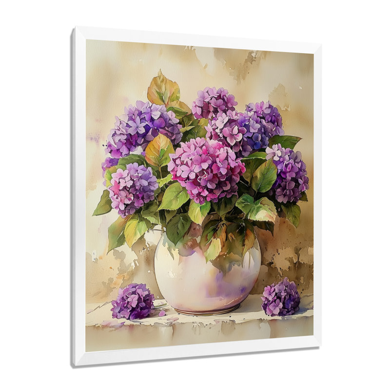 Susie - Art mural floral, H 32 po x l 16 po, Reproduction encadrée d'une seule photo, Blanc