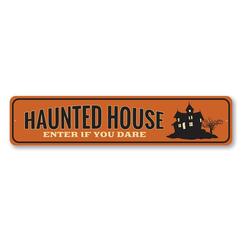 Panneau d'entrée en aluminium Haunted House, H 6 po x l 24 po x P 0,06 po