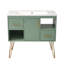 Ensemble de meuble-lavabo 36 po avec lavabo en résine, armoire de salle de bain simple autoportante moderne avec 2 tiroirs et 2 compartiments de rangement, meuble de rangement pour salle de bain, ensemble de meuble-lavabo avec cadre en bois massif, vert