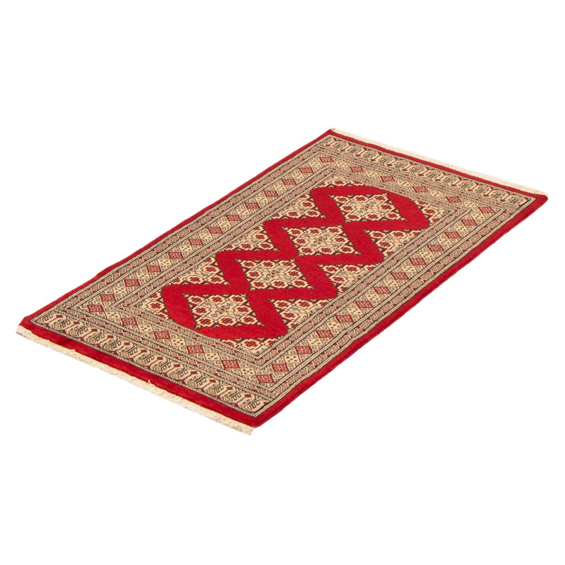 Tapis rouge foncé Malayka Peshawar Bokhara 2 pi 6 po x 4 pi 0 po
