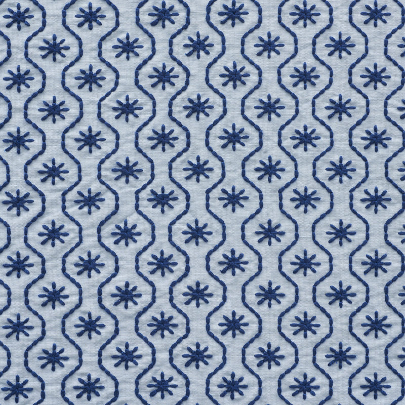 Tissu de broderie Gigi, Bleu