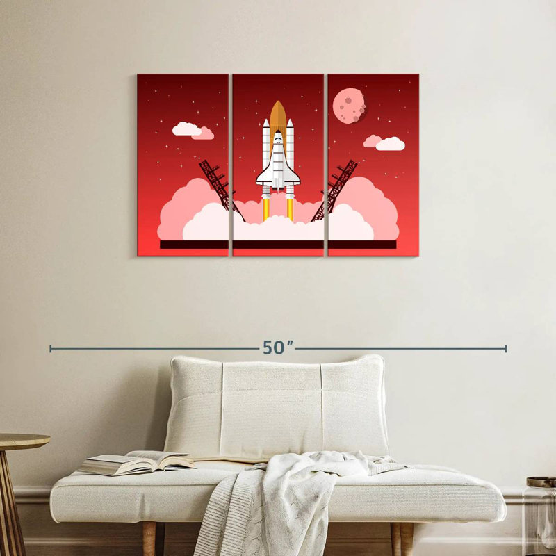 Space Shuttle Mission Launch, 24" H x 38" W