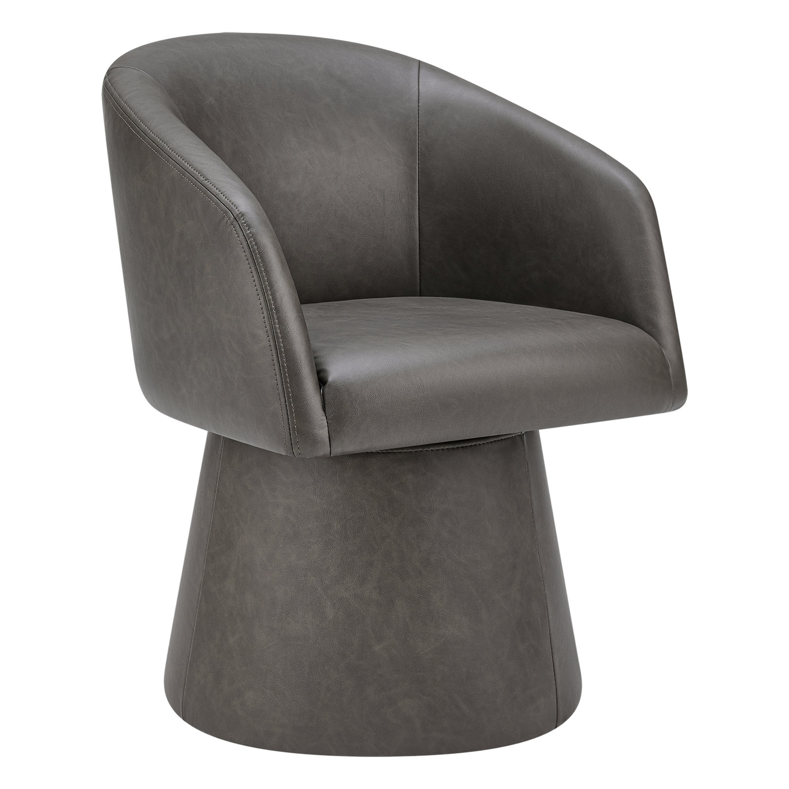 Kyo Chenille Upholstered Barrel Chair, Gray