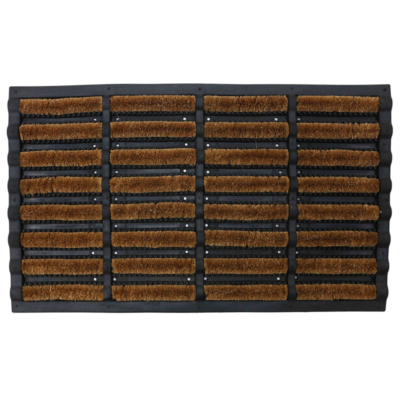 Necmiye Non-Slip Striped Outdoor Doormat