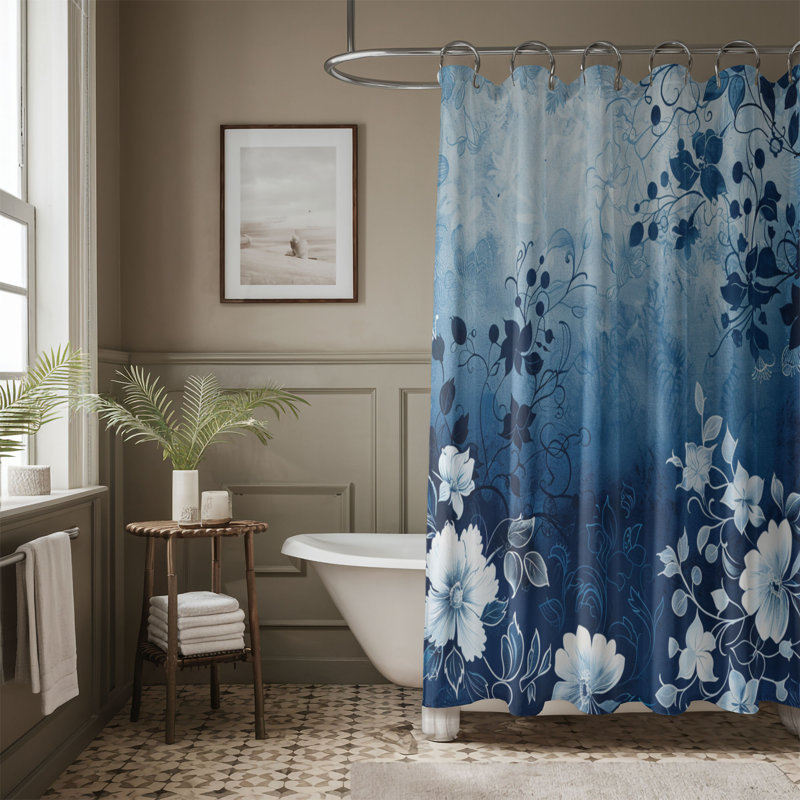 Rideau de douche 1 pièce Subtle Ombre Petals, H 74 po x l 71 po