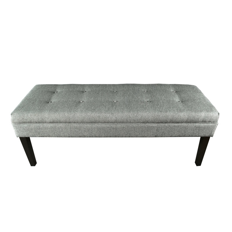 Amora Polyester Blend Upholstered Bench, Smoke