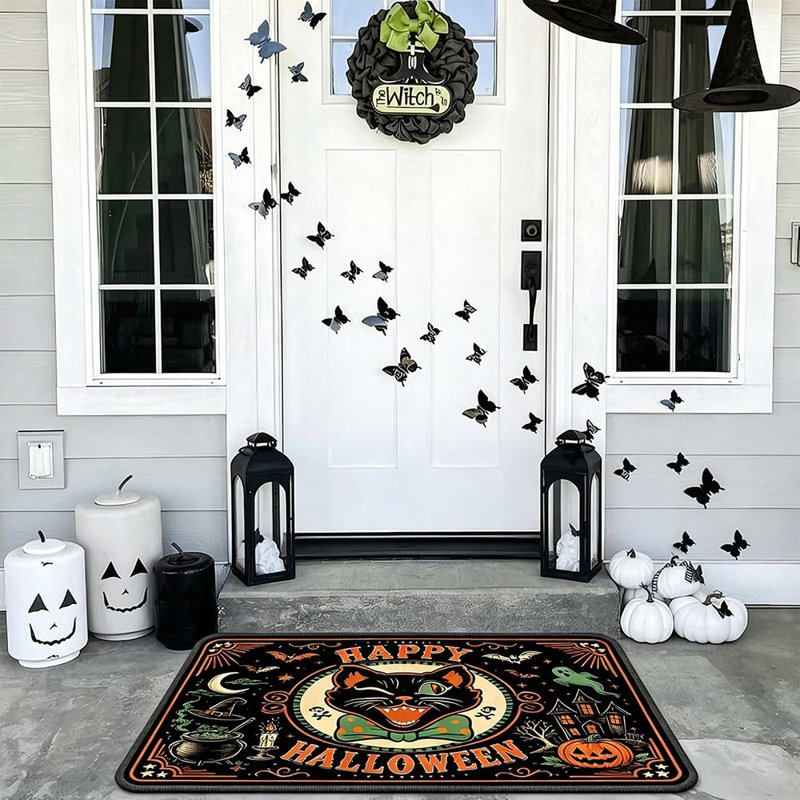 Tapis d'entrée antidérapant 17 po x 29 po Halloween