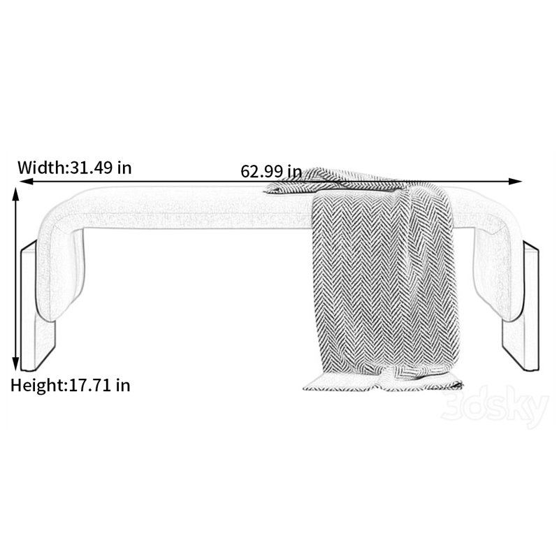 Tabouret de chambre nordique, Blanc cassé