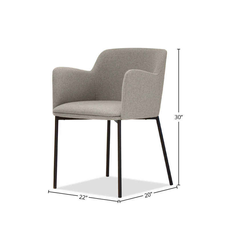 19'' H Fabric Upholstered Armchair, Grey