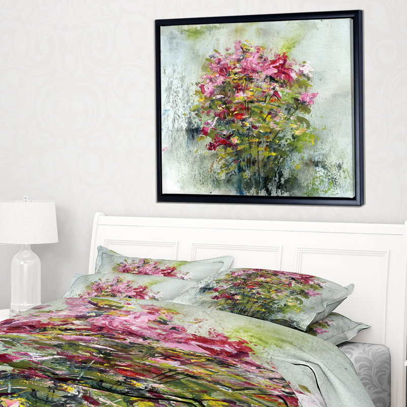 «Bouquets of Roses Paint Art», peinture, H 20 po x l 20 po x P 1 po, Cadre flottant