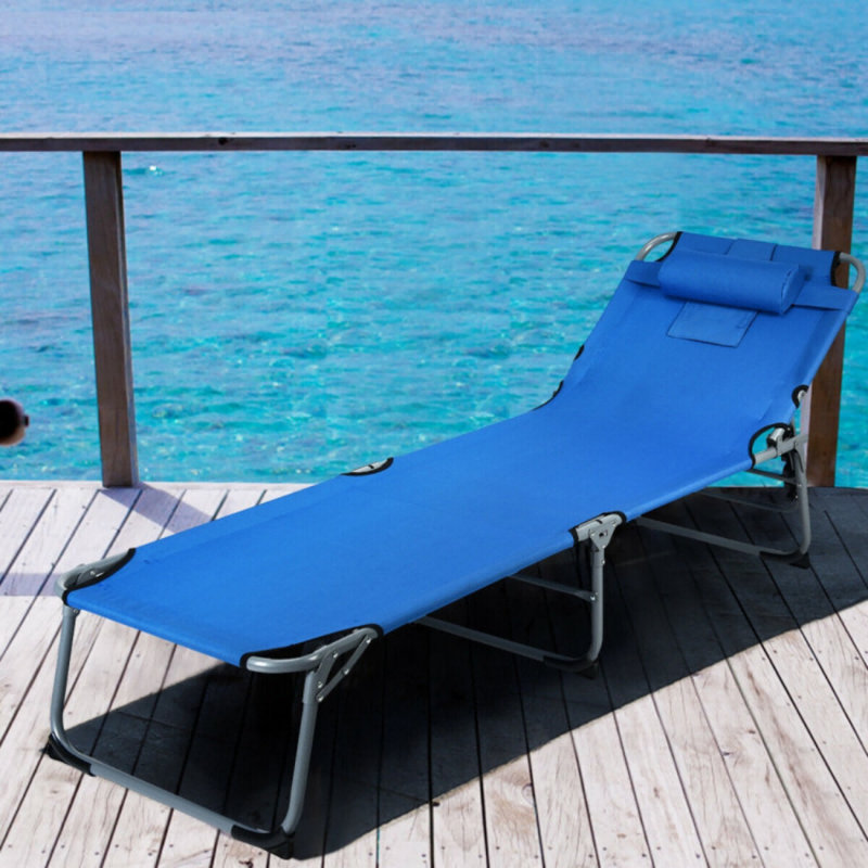 Chaise longue inclinable Saenz, Bleu