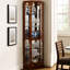 Vitrine en chêne 6 tablettes avec tablettes réglables en verre, matériau en miroir à l'arrière-1328793814-1328793813