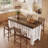 55" Kitchen Island, Farmhouse Large Stationary Wood Island Table With Sturdy Base