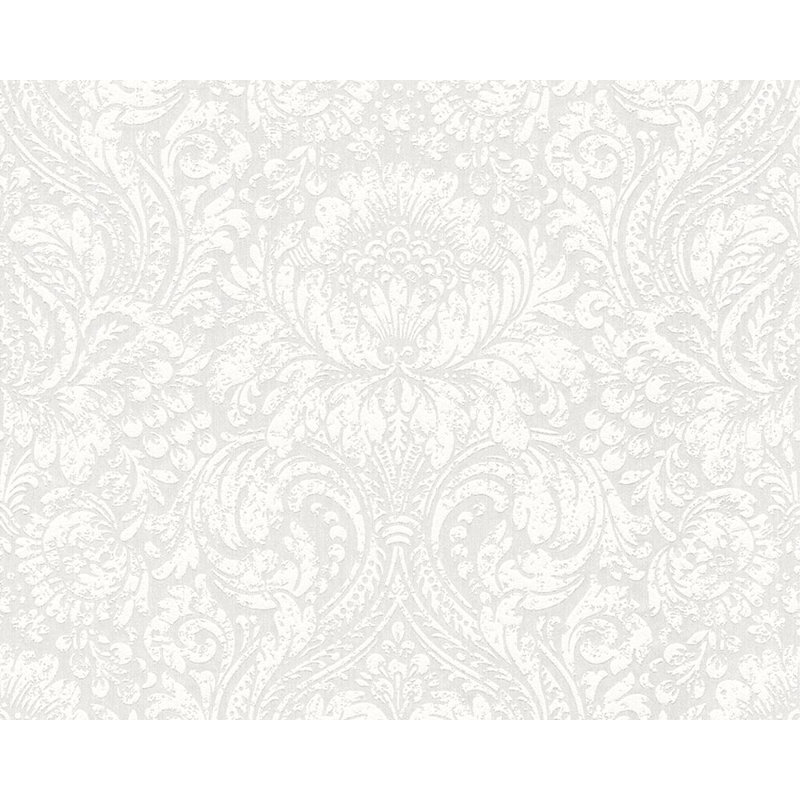 Rouleau de papier peint motif cachemire l 33 pi x l 21 po the fascination of élégant Blanc, Blanc